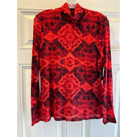 INC International Concepts Red & Black Lava Lamp Long Sleeve Top - Picture 3 of 9